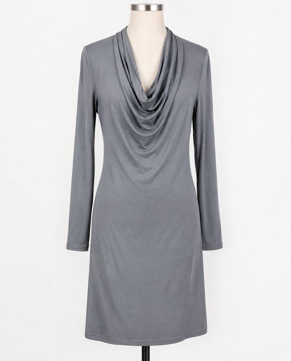 Long Sleeve Cowl Neck Dress Gray Medium Splendid